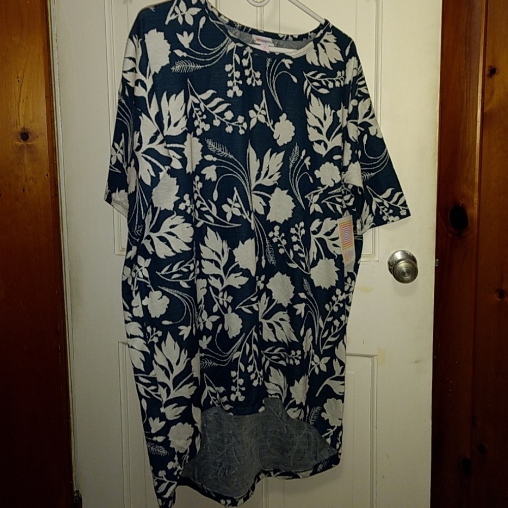 Lularoe Irma jacquard floral print small teal - Picture 1 of 2